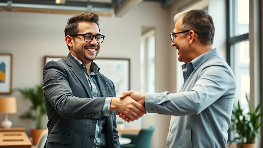 property investment mentoring successful real estate mentor handshake mentee closing property deal