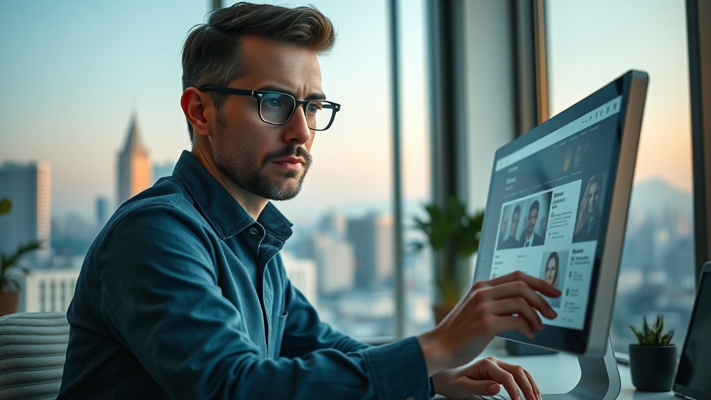 entrepreneur news website designing interface online news platform startup office city view engaging dynamic UI