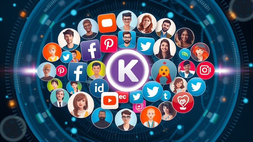 media websites comparison with top social media platform logos and user avatars in a digital collage