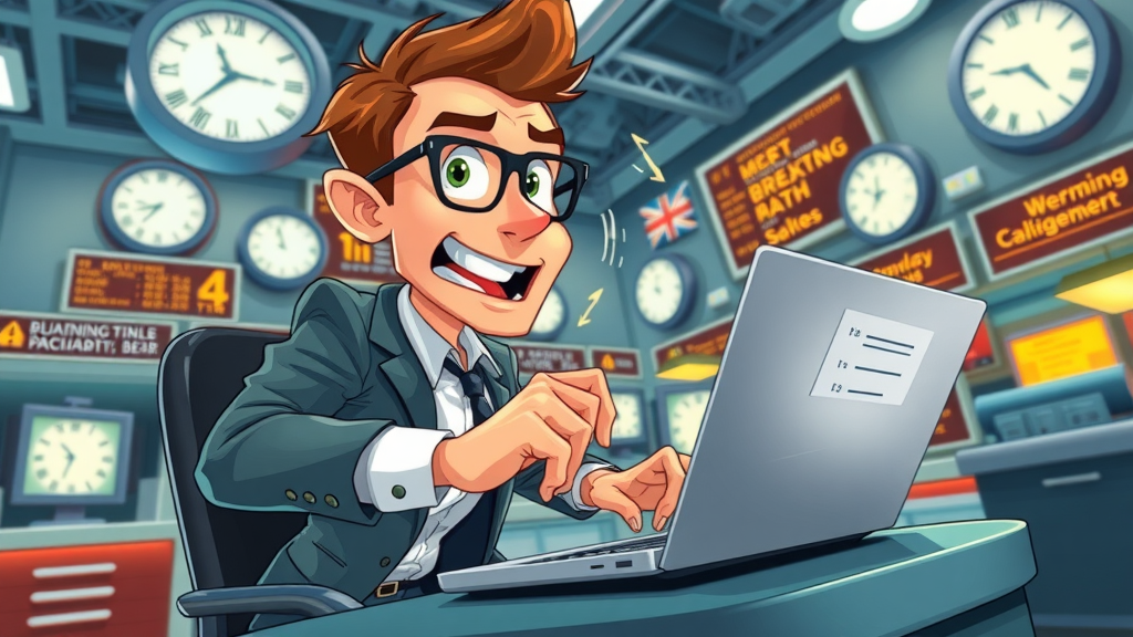 Energetic journalist updates breaking news rapidly in an independent journalism online digital newsroom