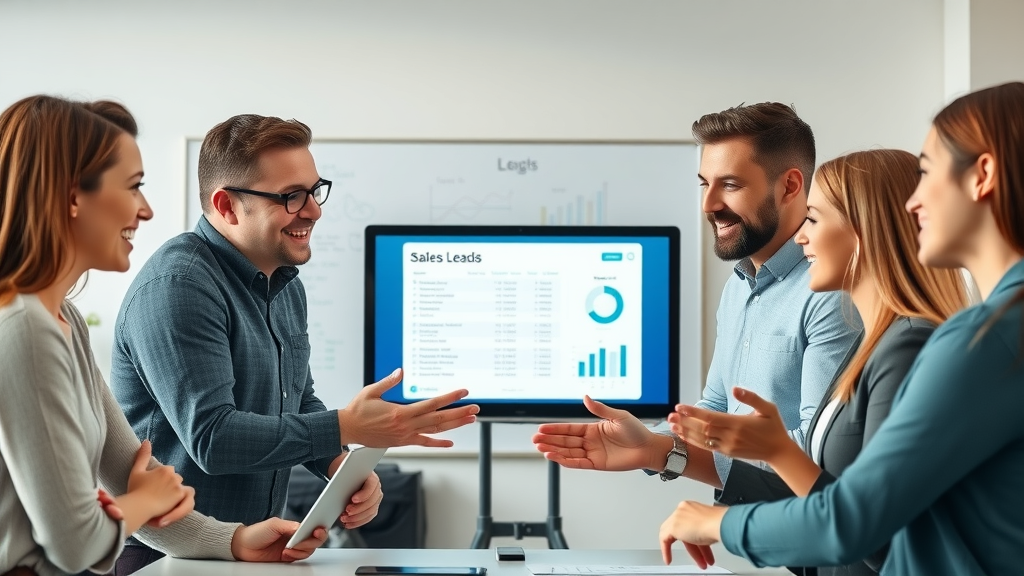 sales team lead generation strategies team collaborating on actionable qualified lead data