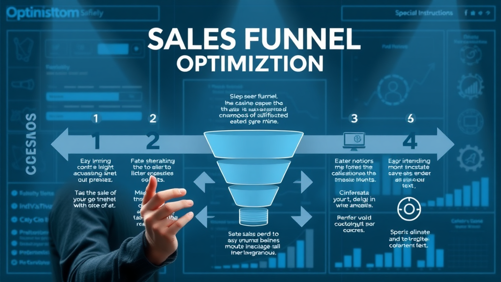 infographic steps of sales funnel optimization and stages key stages and flow