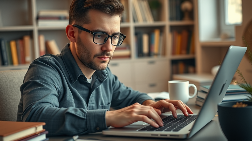 content marketing lead generation strategies blog post creator working on laptop for effective lead gen