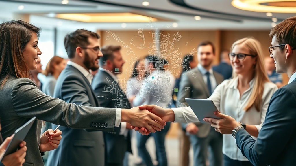 Networking event collage for building local SEO citations and business connections