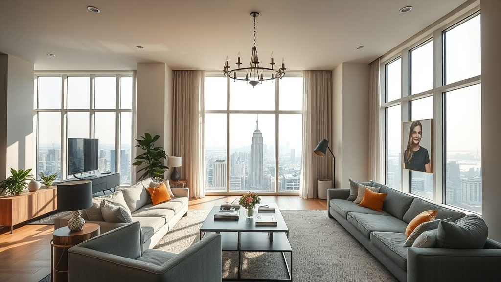 modern renovated home interior as a result of successful real estate investment strategies, stylish open-plan space, bright, and inviting