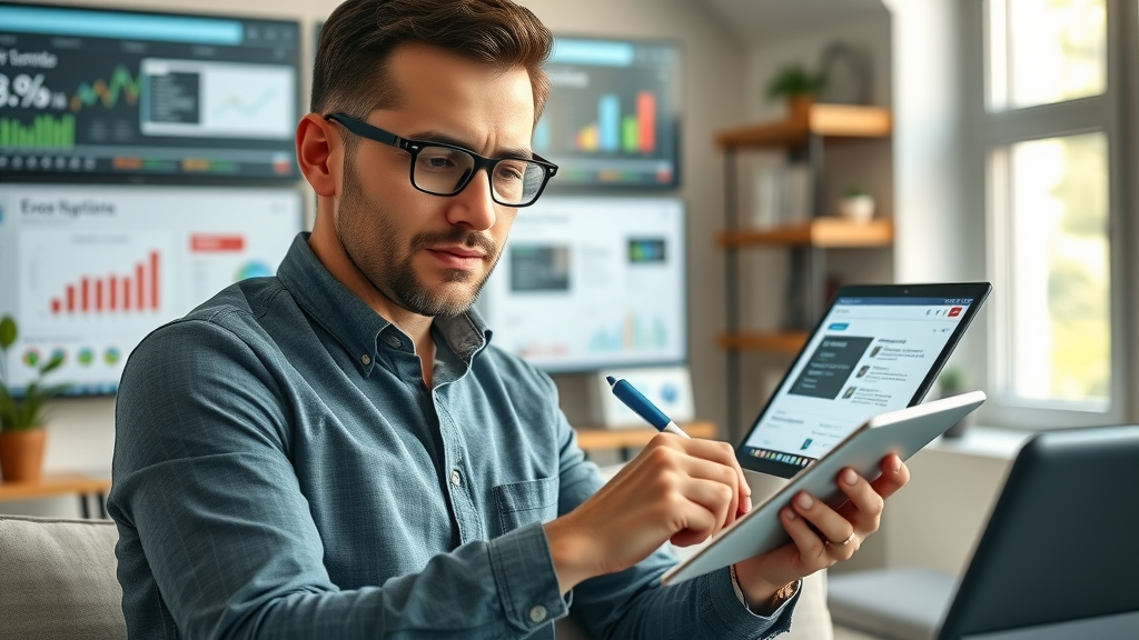 Marketer creating an email campaign to generate digital marketing leads with SEO charts