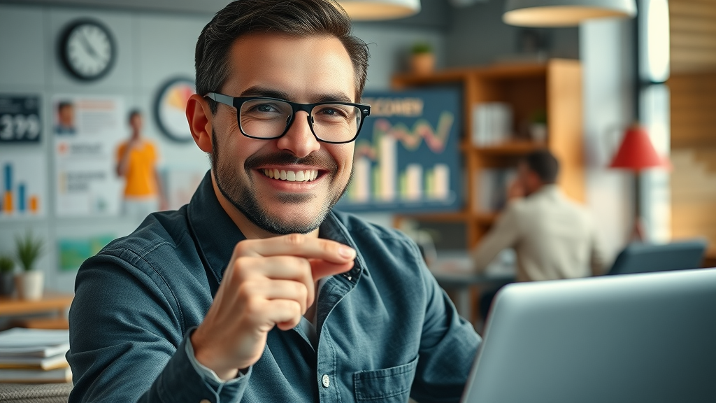 small business owner overcoming digital marketing hurdles in modern workspace