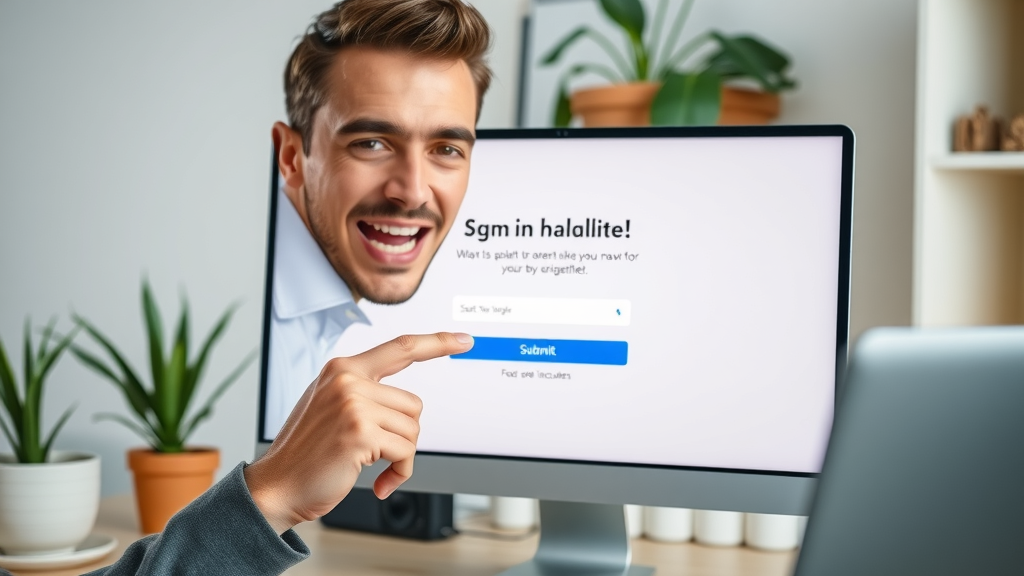 landing page lead capture user clicking submit generating quality leads in modern workspace