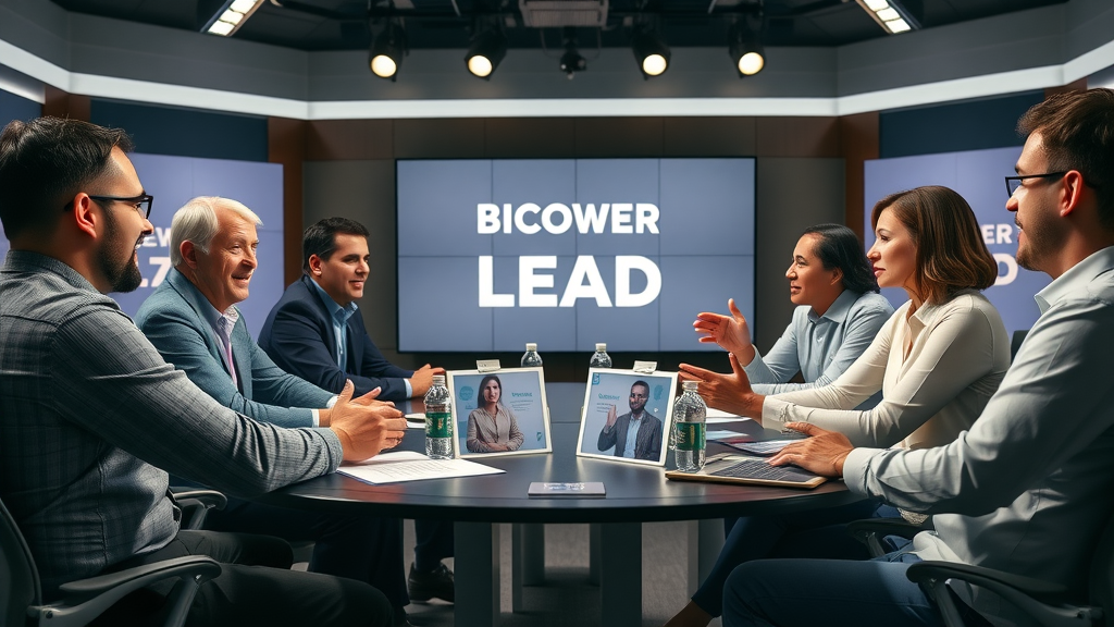 Expert roundtable discussion on modern lead generation tactics for 2024, lively strategic debate