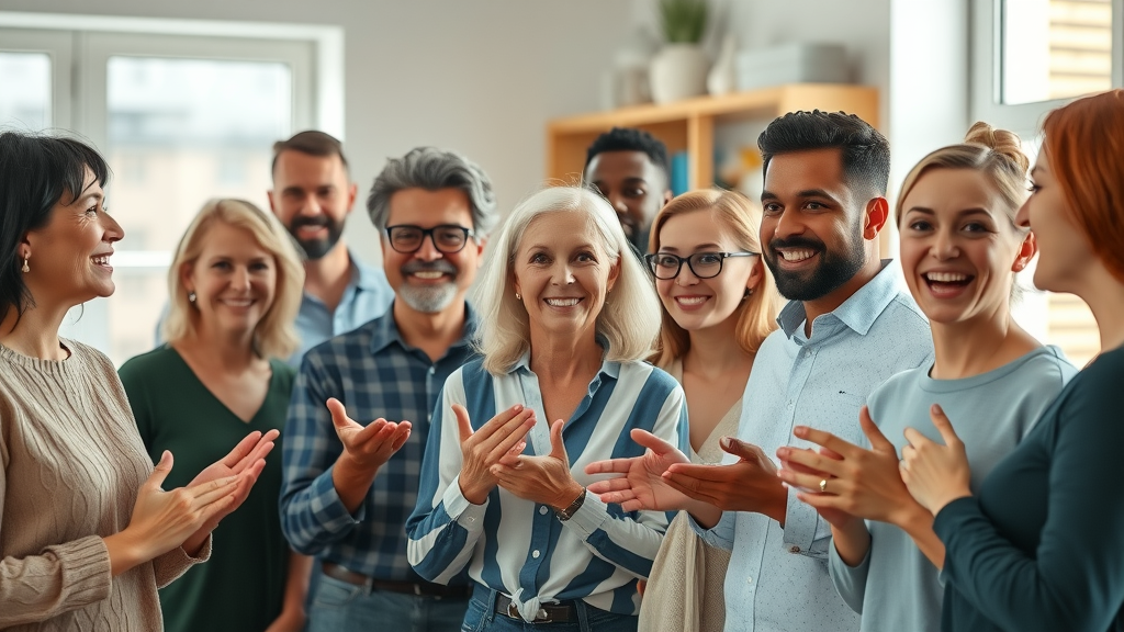 Customer testimonials brand awareness video diverse group genuine happy