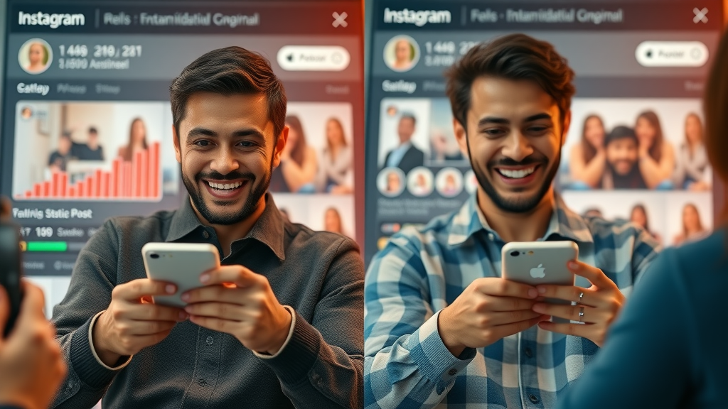 Instagram reels promotion comparison reels vs static posts with users reacting positively