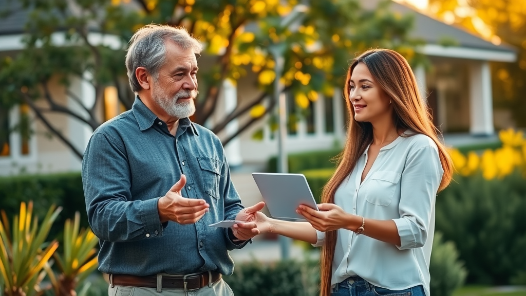 Experienced mentor guiding young real estate agent at property walkthrough, estate mentor benefits