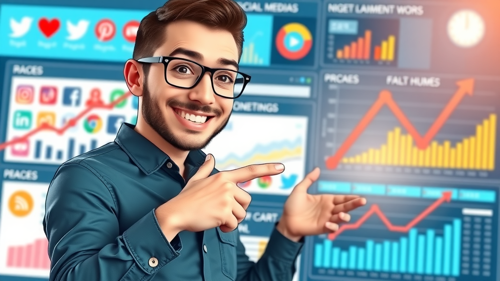 social media traffic monetization infographic digital marketer analyzing social media dashboards