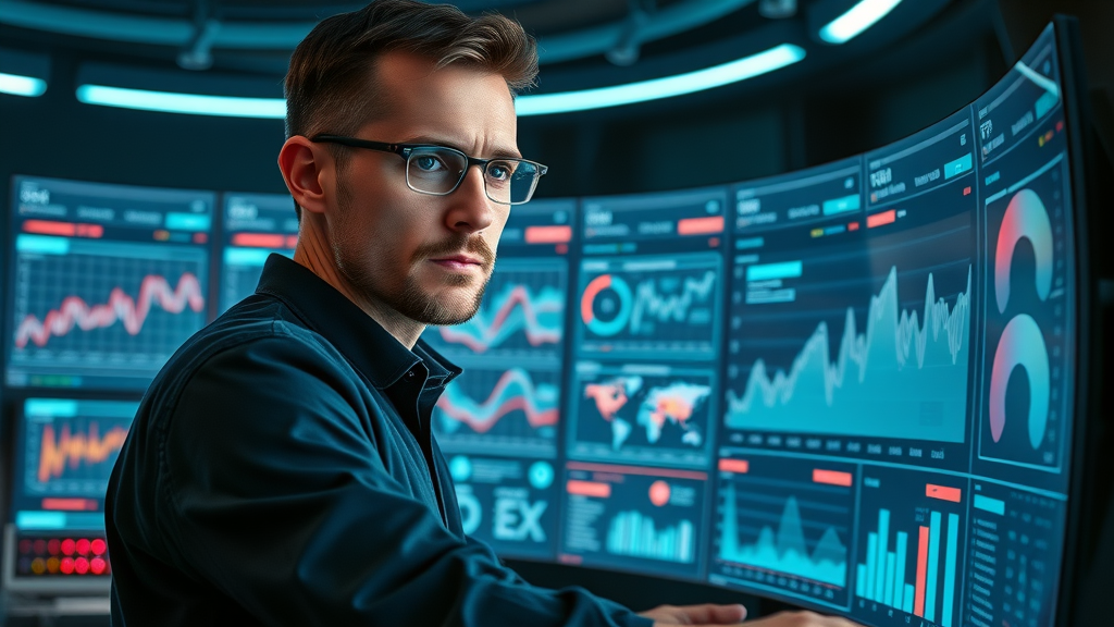 social media monetization analytics dashboard data-driven insights blue neon lighting