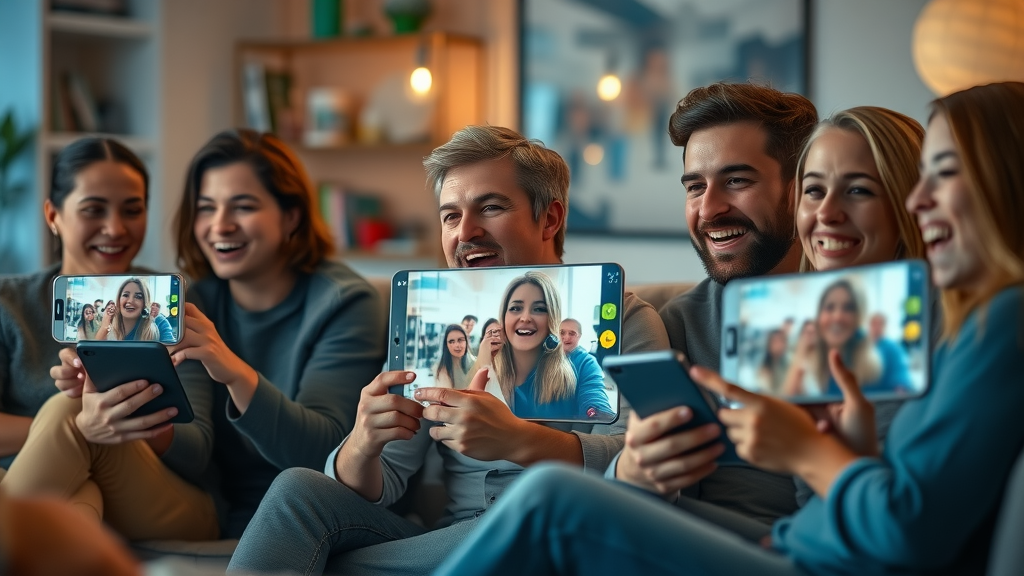 engaged digital audience watching viral branded short-form video on multiple devices