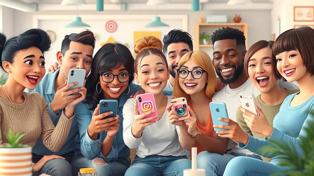 ugc creators group of micro-influencers producing social native user generated content in a creative co-working space