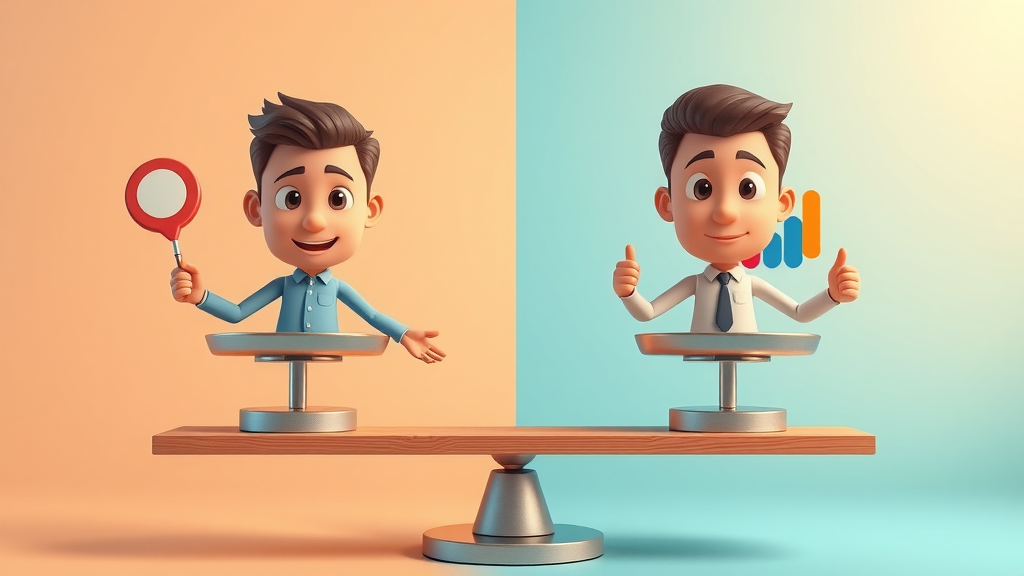 Balanced scale comparing inbound and outbound lead generation strategies, key differences for sales teams